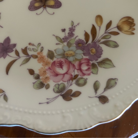 👀 HUGE SALE! VINTAGE LEFTON JAPAN BOUQUET/BUTTERFLIES 694 CAKE PLATE 9” - Picture 5 of 8